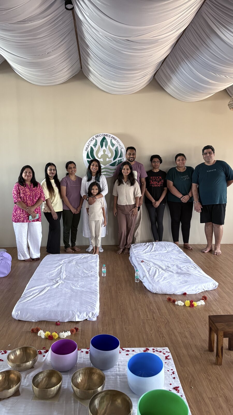 A past Tanmaya Wellness sound healing gathering, moment 4